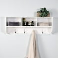 thumbnail image 4 of Tcbosik Wall Mounted Coat Rack Entryway Wooden Storage Shelf with Hooks, White, 4 of 8