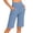 #428-Blue, variant on Roncen Women's Bermuda Long Shorts with Pockets 9" High Waisted Knee Length Shorts for Women Walking Athletic Workout
