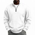 thumbnail image 4 of Mens Quarter Zip Pullover Long Sleeve Fall Sweatshirt with Kangaroo Pocket Sporty Hiking Outdoor Tops, 4 of 9