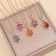 thumbnail image 4 of Collar de flor de sol Multicolor a la moda para mujer, colgante de cadena de clavícula de cristal, 4 of 4