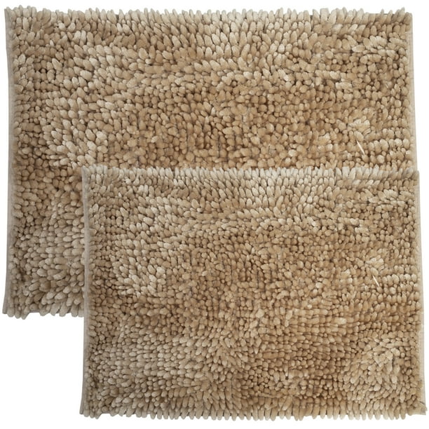 2 Piece Butter Chenille Bathroom Rug Set
