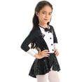 thumbnail image 3 of YiZYiF Girls Tuxedo Ballet Dress Bow Tie Sequins Dance Gymnastics Leotard Modern Jazz Dance Costume Black 14, 3 of 7