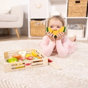 Melissa & Doug Cutting Fruit Set - Wooden Play Food Kitchen Accessory, Multi