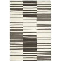 SAFAVIEH Kilim Caiside Striped Area Rug, Dark Brown/Ivory, 5' x 8'