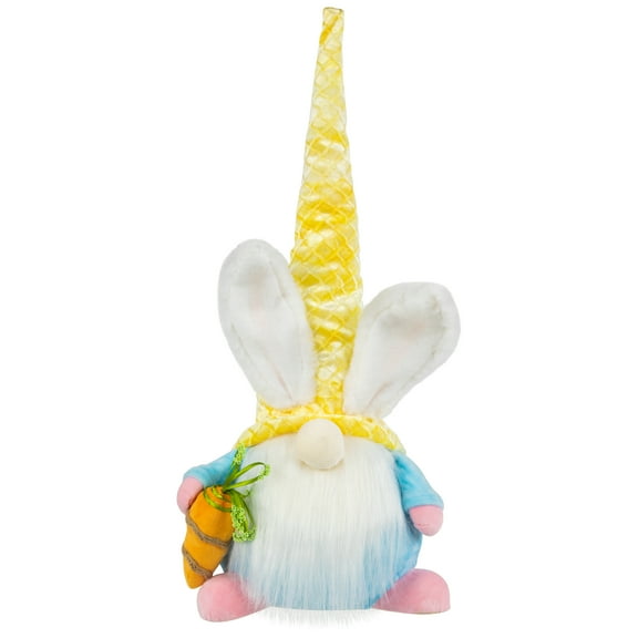 Northlight Gnome with Bunny Ears Easter Figure - 18.5" - Yellow and Blue