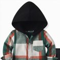 thumbnail image 5 of Zuwimk 2Pcs Kids Boys Sweatsuit Hoodie Flannel Plaid Shirt Tops and Jogger Pants for Kids Fall Winter Spring Outfits(Green,4-5 Years), 5 of 6
