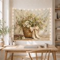 thumbnail image 5 of Still Life Arrangement With Wildflowers Woven Basket, Mystical Fantasy for Space Lovers, Aesthetic Wall Decor, Valentine's Day Gift, Tapestry Wall Hanging for Dorm and Living Room, 5 of 7