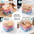 thumbnail image 7 of NOGIS Plastic Compartments Divider Organizer, 3 Layers 18 Compartments Portable Transparent Detachable Craft Storage Box with Handle for Crafts, Jewelry, Toy, Sewing Accessories,Multicolor, 7 of 7