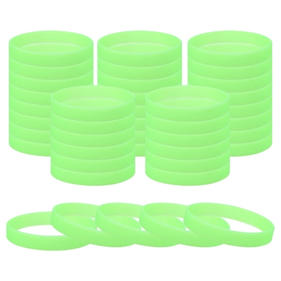 Uxcell Glow in the Dark Bracelets, 60 Pcs Unisex Silicone Sports Glow Wristbands for Party Fashion Decorations Green
