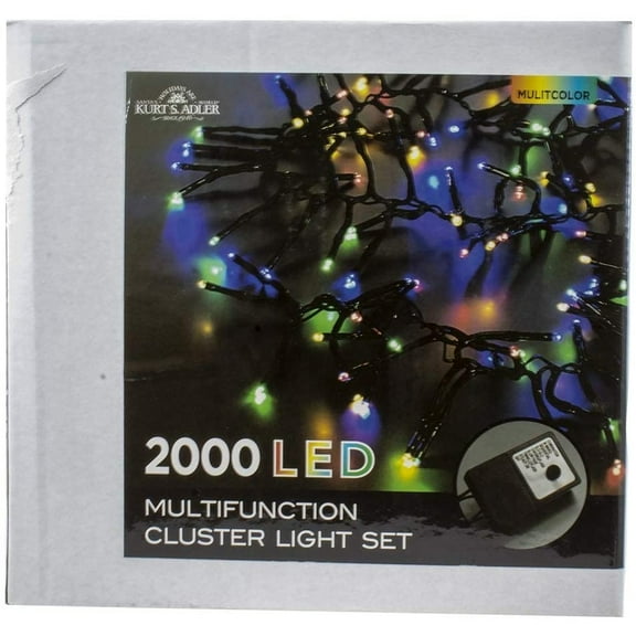 Kurt Adler 2000-Light 65-Foot Cluster Garland with Multi-Color LED Lights