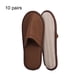 thumbnail image 4 of Minnieouse 10 pares de zapatillas de hotel desechables de lana Coral para hombre y mujer, zapatillas antideslizantes para SPA, zapatos para Calzado Marrón 2, 4 of 6