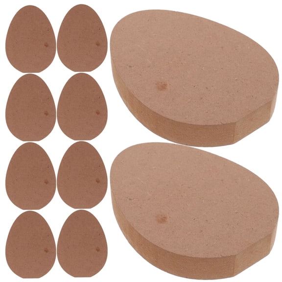 Raindrops 10Pcs Easter Wooden Egg Cutouts DIY Easter Wooden Egg Decors Egg Shaped Wood Slices Easter Crafts