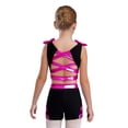thumbnail image 2 of Moggemol Kids Girls Rhinestone Print Crop Tank Tops and Stretchy Shorts Set for Training Performance Hot Pink 12, 2 of 5
