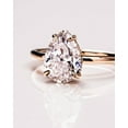 thumbnail image 2 of SOLITAIRE JEWELS 3.CT Pear Cut Moissanite Solitaire Engagement Ring With Hidden Halo Setting Solid 18k Yellow Gold, 2 of 6