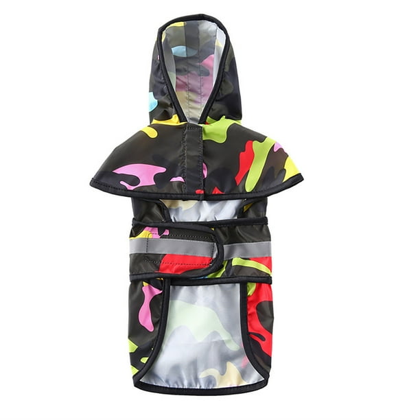 Impermeable para Mascotas Perros Grandes y Pequeños Impermeable Reflectante Rayas Dibujos animados Animales Color Blocking Pattern Actividades al aire libre Rain Gear