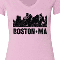 thumbnail image 4 of Inktastic Boston Massachusetts City Skyline with Grunge Women's V-Neck T-Shirt, 4 of 5