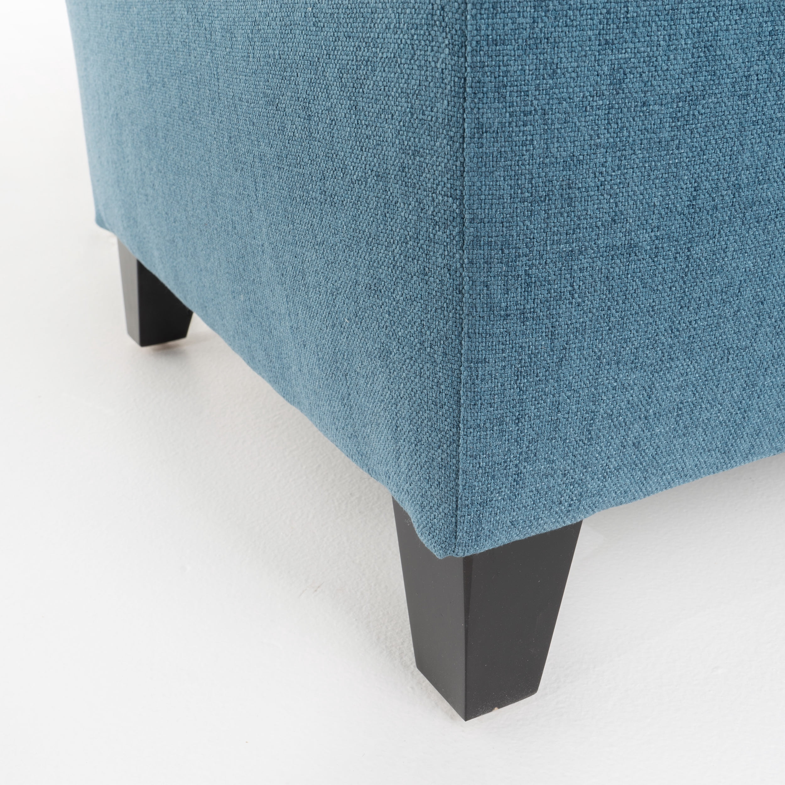 Noble House Julia Tufted Fabric Storage Ottoman, Blue