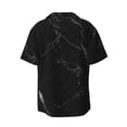 thumbnail image 2 of Naloa Black Marble Texture Abstract Men's Loose Fit Cuban Collar Short-Sleeve Shirt with Button-down and Chest Pocket for Everyday Wear Outings - Large, 2 of 7