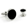 thumbnail image 3 of Gemelos para Hombres YONGSHENG Camisa de Esmoquin Acero Inoxidable Color Negro Plata, 3 of 5