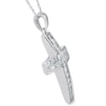 thumbnail image 2 of Pompeii 1 Ct Princess Cut Diamond Cross Pendant 10k White Gold & 18" Chain 1" Tall, 2 of 3