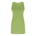 thumbnail image 6 of PiGOGI Women's Summer Sexy Dress - Sleeveless Zipper Solid Color Casual Comfortable Bodycon Party Dress Green, 6 of 8