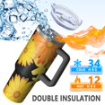thumbnail image 5 of Sunflower Gift 40oz Tumbler with Handle and Straw, Large Capacity Travel Cup for Hot & Cold Drinks, Double Walled Vacuum Insulated Cup, Floral Lover Birthday Gifts for Mother's Day Women Girls, 5 of 6