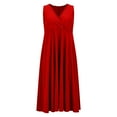 thumbnail image 2 of Women's Sleeveless Wrap V Neck Dress Casual A-Line Flowy Mid Long Maxi Dresses, 2 of 5