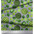 thumbnail image 3 of Soimoi Modal Satin Fabric Pear,Lemon & Watermelon Fruits Printed Craft Fabric by The Yard 42 Inch Wide, 3 of 3