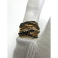 thumbnail image 2 of Rag Jewels 2.00 Ctw Round Cut Black And White Diamond Wedding Anniversary Criscross Band Ring 14K Yellow Gold Plated 925 Sterling Silver 925 Sterling Silver -6.5, 2 of 3