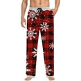 thumbnail image 7 of Mens Pajama Pants with Pockets Christmas Printed Mid Waisted Casual Pants with Drawstring and Lightweight Pants Lounge Bottoms Soft Sleepwear, 7 of 7