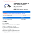 thumbnail image 2 of Spark Plug Wire Set - Compatible with 1990 - 1999 Mitsubishi Eclipse 1991 1992 1993 1994 1995 1996 1997 1998, 2 of 2