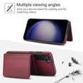 thumbnail image 2 of Decase for Samsung Galaxy A14 5G Flip PU Leather Back Cover with 2-in-1 Detachable Magnetic Wallet with 5 Card Slots Compatible Mag-Safe and RFlD Blocking Kickstand and Wireless Charging,Winered, 2 of 6