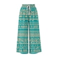 thumbnail image 7 of Edvintorg Cotton Capri Pants for Women Fashion Printed Elastic Waisted Loose Casual Wide Leg Cropped Pant with Pocket Women's Clothes Green XXL, 7 of 7