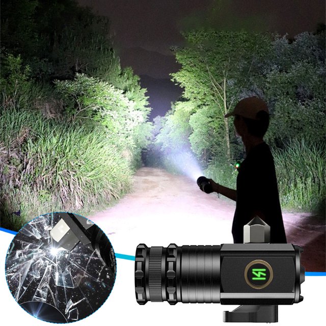Fiudx Equipo De Campamento Linterna De Luz Fuerte Para Exteriores, Recargable, Multiusos, Tiro A Distancia, Portátil, Alto Brillo, Emergencia Para El Hogar, Pequeña