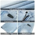 thumbnail image 4 of GINGTTO Men's Light Wash Baggy Straight Leg Jeans - Stretchy Relaxed Fit Denim Pants for Casual Daily Wear, 4 of 9