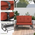 thumbnail image 4 of SOLAURA 2-Person Outdoor Swing Glider Chair Bench Love Seat Cushioned Sofa,Red, 4 of 8