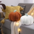 thumbnail image 6 of 2 Pcs Pumpkin Throw Pillow, 3D Pumpkin Shaped Pillow for Fall Decorative Halloween (White, Brown), 6 of 7