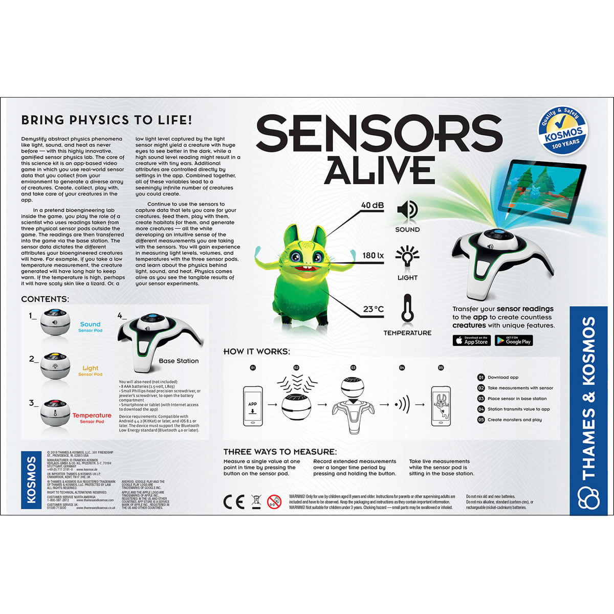 Thames & Kosmos Sensors Alive Bring Physics to Life Stem Experiment Kit Learn 