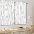 thumbnail image 3 of Grey and White Striped Kitchen Curtains Abstract Modern Small Short Cafe Window Curtains Minimalist Simple Rod Pocket Bathroom Window Drapes Treatment Tier Curtains 2 Panels (27.5x36 Inch), 3 of 6