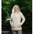 thumbnail image 6 of SAOL 100% Merino Wool Women's Aran Zip Cable Knit Cardigan Sweater Irish Jacket Made in Ireland, 6 of 9