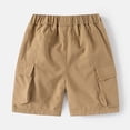 thumbnail image 4 of Huowey Boys Cargo Shorts Solid Color Elastic Waist Cartoon Animal Embroidery Multi Pockets Wide Leg Summer Shorts Casual Lightweight Breathable Baggy Fashionable Trunks Dailywear,Khaki,2-3 Years, 4 of 8