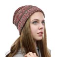 thumbnail image 2 of NYfashion101 Exclusive Unisex Two Tone Warm Cable Knit Thick Slouch Beanie Cap - Xmas Mix, 2 of 4