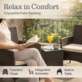 thumbnail image 3 of Lavish Home 3-Piece Outdoor Patio Furniture Set with Chairs and Table (Brown), 3 of 7
