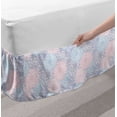 thumbnail image 2 of Dahlia Bed Skirt, Stripy Hand-Drawn Dahlia Pale Colored Blossoms in Pink Purple and Blue, Elastic Bedskirt Dust Ruffle Wrap Around for Bedding Decor, 4 Sizes, Sea Green Rose Taupe, by Ambesonne, 2 of 2