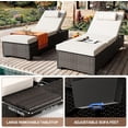 thumbnail image 4 of IdealHouse Lot de 2 Chaises Longues d'Extérieur, Chaises Longues de Patio Inclinables de 78 Pouces avec Dossier Réglable et Table d'Appoint – Ensemble en Osier PE Gris, 4 of 6
