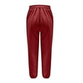 thumbnail image 5 of Women Sweatpants Cargo New Women Elastic Waisted Pants Fall Drawstring Loose Fitted Joggers Workout Gym Athletic Trousers with Pockets Red XXL, 5 of 6