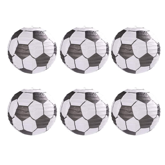 OUNONA 6Pcs Fussball Deko Paper Lantern Assorted Color for Holiday Festivals for Fan Gear
