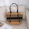 thumbnail image 1 of Nvzi Bolso de hombro tejido, bolso de mano tejido y bolso de cosméticos, bolsos de mano tejidos elegantes para playa de verano 17,32 x 4,72 x 11,02 pulgadas - D, 1 of 4