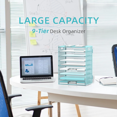 thumbnail image 5 of INTIGE 9-Tier Mesh desktop Paper Letter Tray Desk Organizer with Handles for Office, 5 of 5