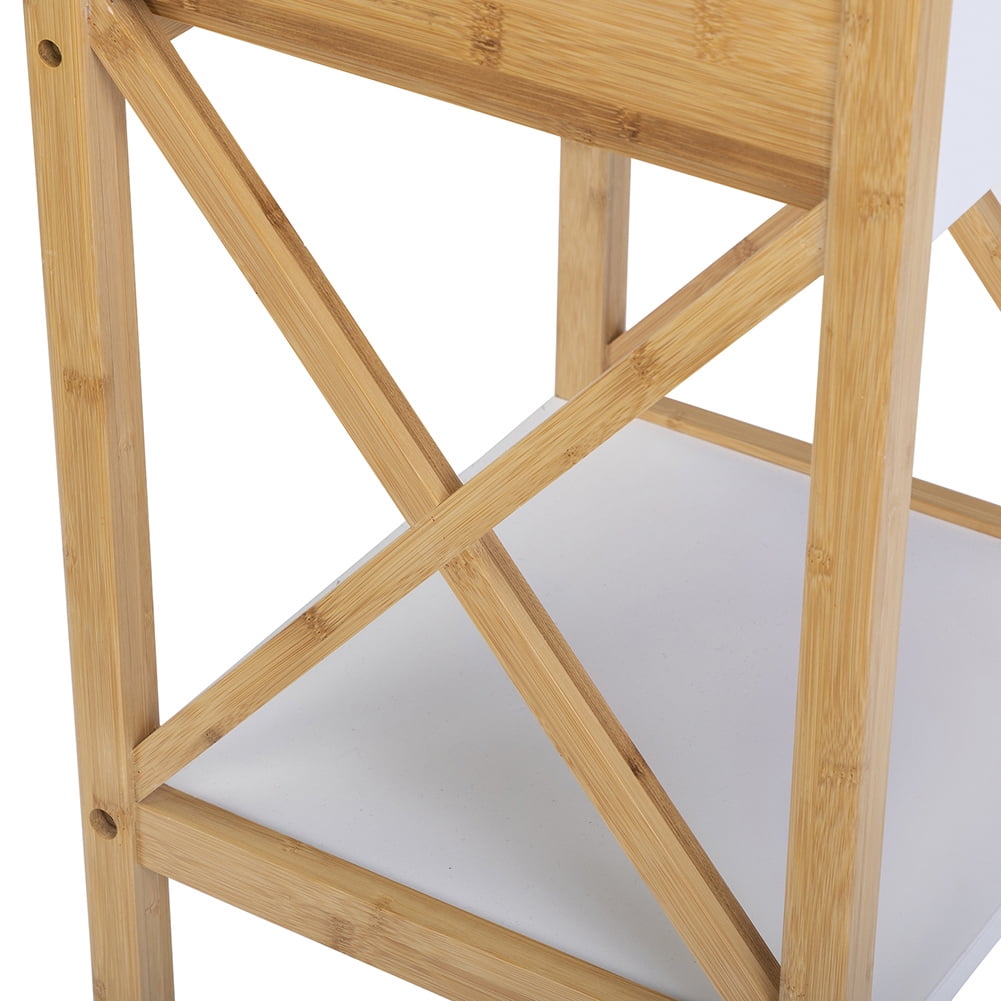 Kepooman Set of 1 Nightstand for Bedroom, Bamboo End Table for Home Office, White Bedside Table for Living Room Kepooman Set of 1 Nightstand for Bedroom, Bamboo End Table for Home Office, White Bedside Table for Living Room